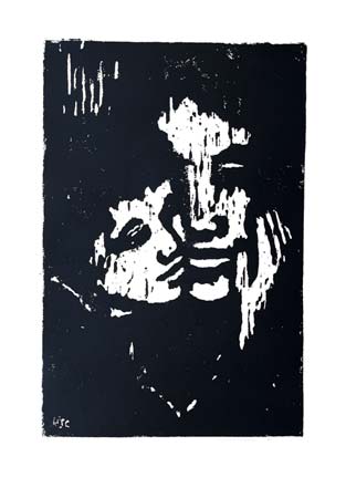 Mutter und Kind, Holzschnitt 1957